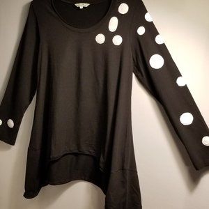 Redwood Court/Black & White/ Polka Dot Blouse